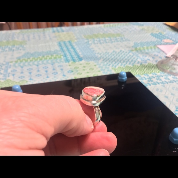 Sterling Silver Rhodochrosite Ring Size 7 - Picture 4 of 7